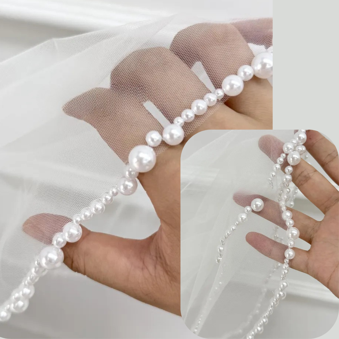 Gownlink Cathedral Bridal & Holy Communion Short Veil Code- GLVPearl-1