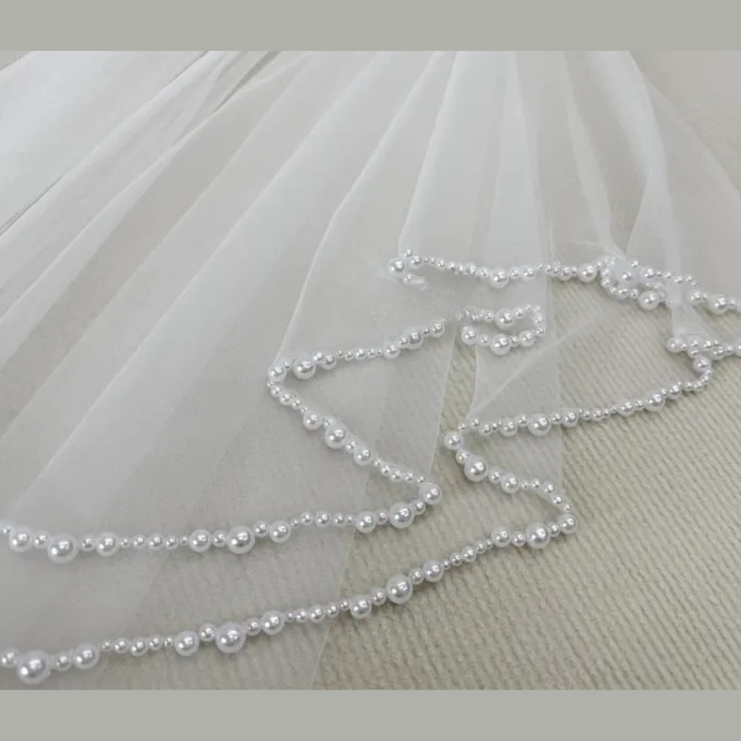 Gownlink Cathedral Bridal & Holy Communion Short Veil Code- GLVPearl-1