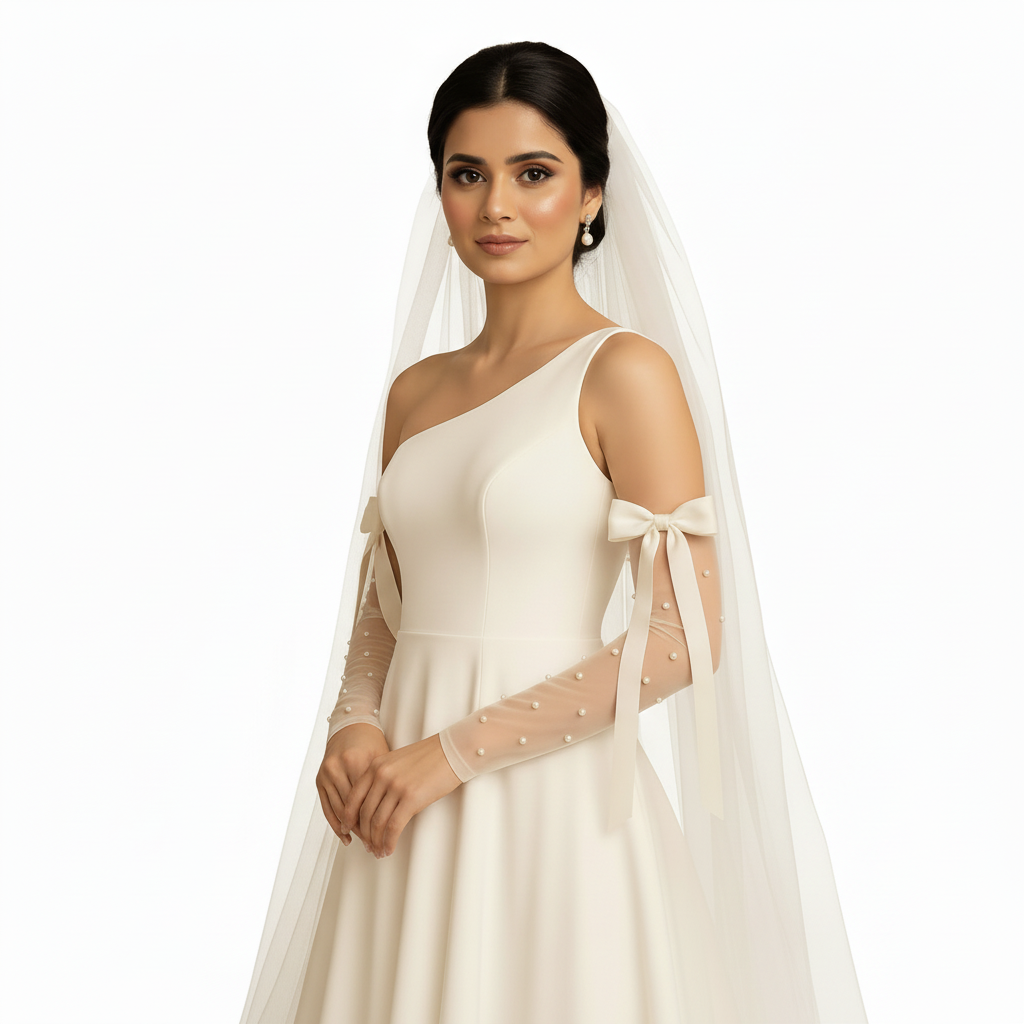 GownLink Classy Bridal Gloves for Christian & Catholic Wedding G-97bow