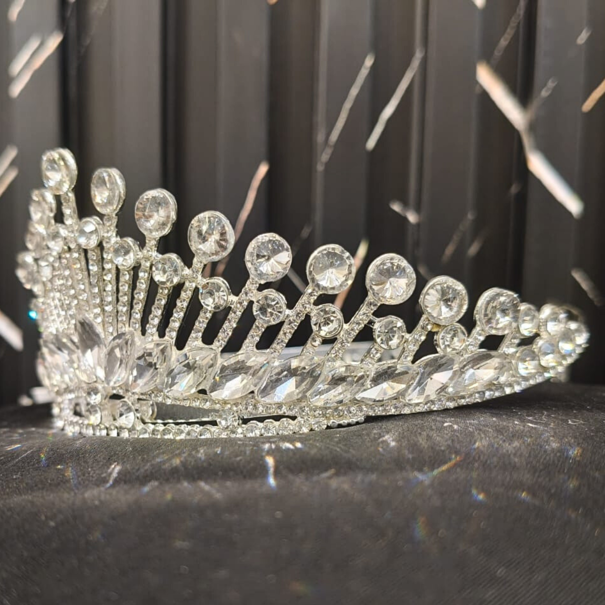 GownLink Silver Crystal Tiara Crown Headband Princess Elegant Crown C-50