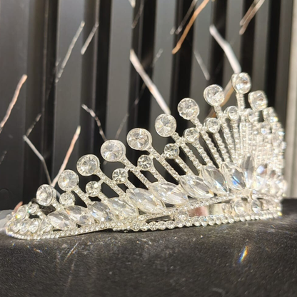 GownLink Silver Crystal Tiara Crown Headband Princess Elegant Crown C-50