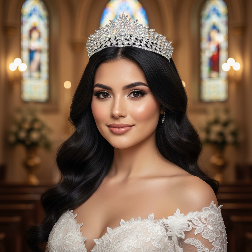 GownLink Silver Crystal Tiara Crown Headband Princess Elegant Crown C-47