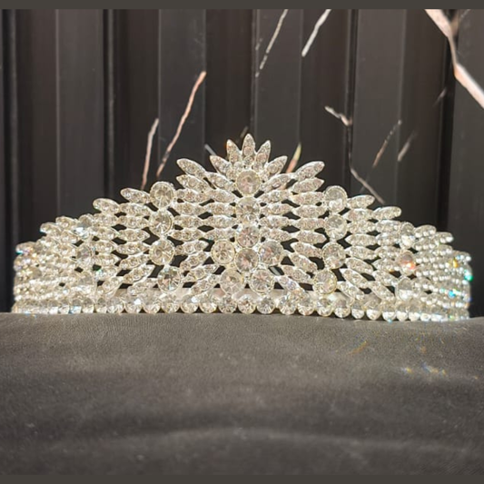 GownLink Silver Crystal Tiara Crown Headband Princess Elegant Crown C-47
