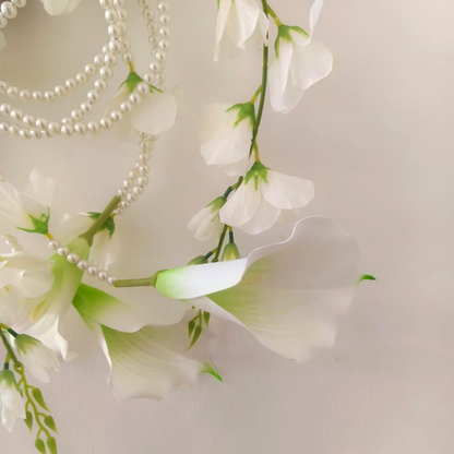 GownLink's Majestic Harmony Elegant Bridal Bouquet with green and white Flowers B-butterfly