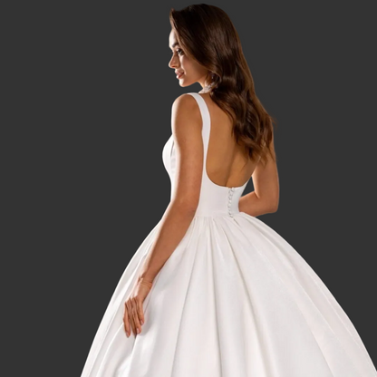 GownLink Satin Train Bridal Wedding Gown for Christian & Catholic Weddings GLHMST15