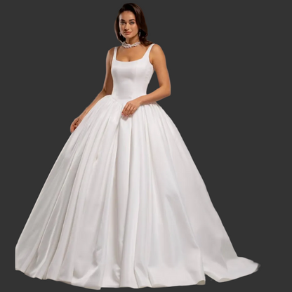 GownLink Satin Train Bridal Wedding Gown for Christian & Catholic Weddings GLHMST15