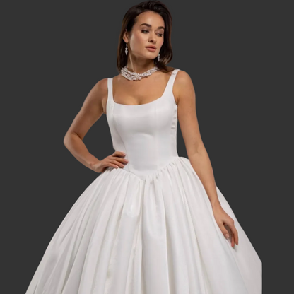 GownLink Satin Train Bridal Wedding Gown for Christian & Catholic Weddings GLHMST15