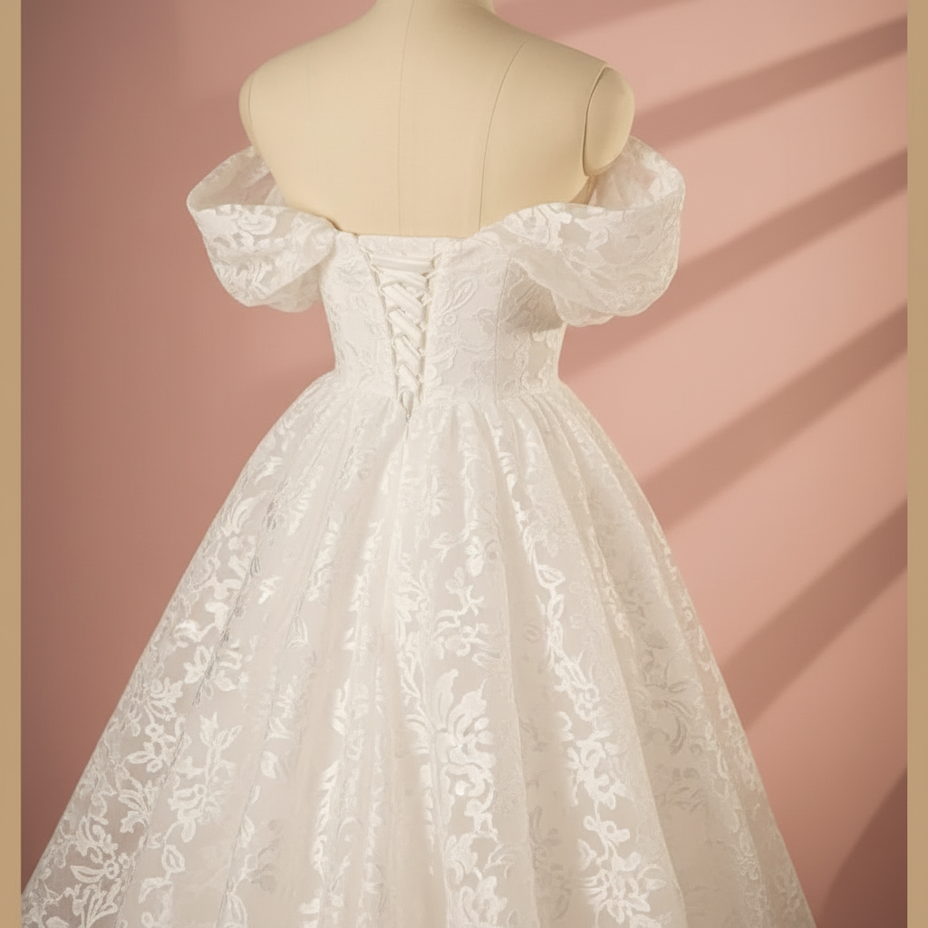 GownLink Satin Train Bridal Wedding Gown for Christian & Catholic Weddings GLGT167