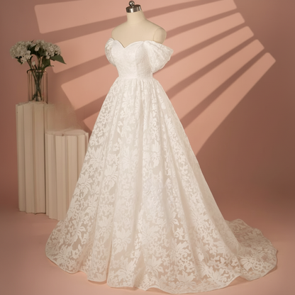 GownLink Satin Train Bridal Wedding Gown for Christian & Catholic Weddings GLGT167