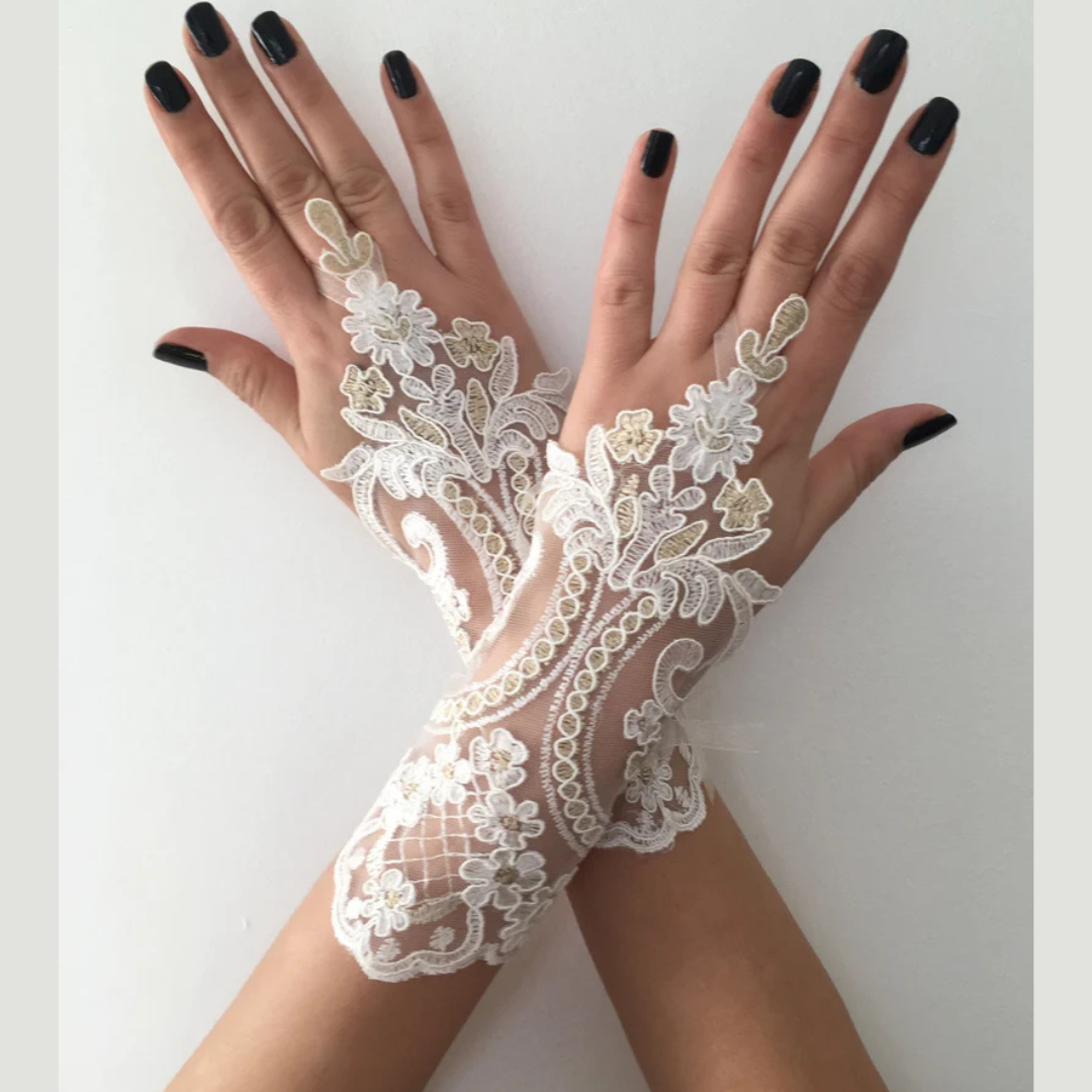 GownLink white Bridal Gloves for Wedding G98