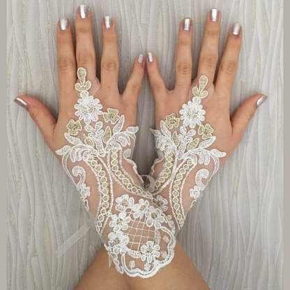 GownLink white Bridal Gloves for Wedding G98