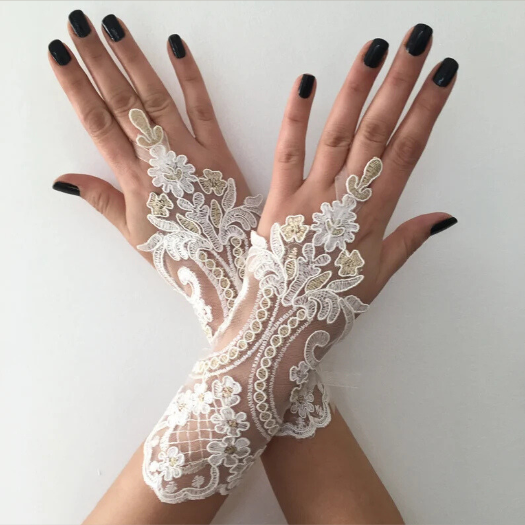 GownLink white Bridal Gloves for Wedding G98