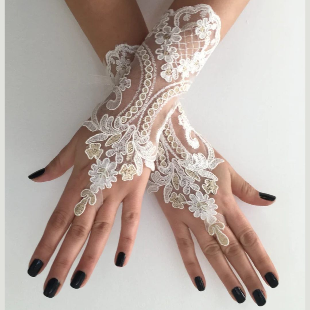 GownLink white Bridal Gloves for Wedding G98