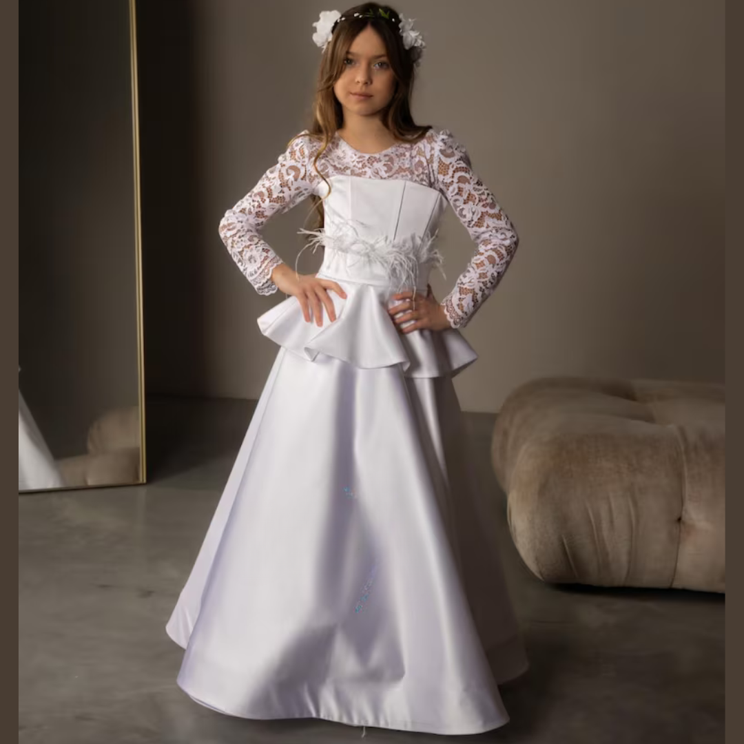 GownLink First Holy Communion Frock * 9 TO 14 Years HLC-Frill