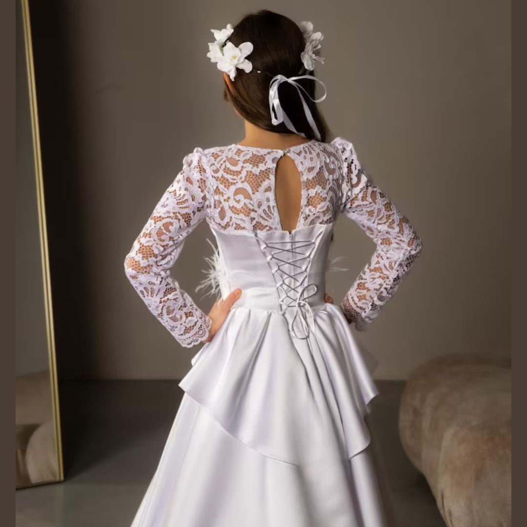 GownLink First Holy Communion Frock * 9 TO 14 Years HLC-Frill