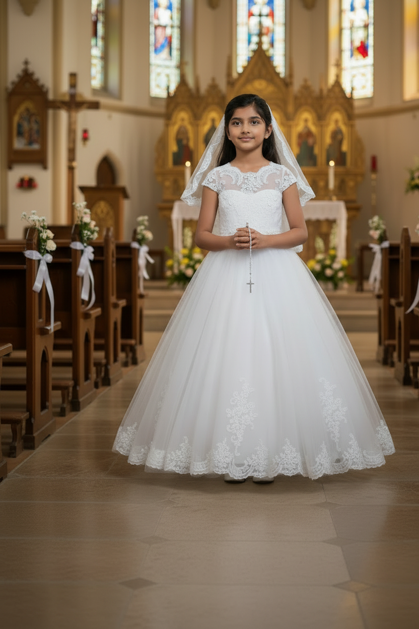 GownLink First Holy Communion Frock HLC-Belt