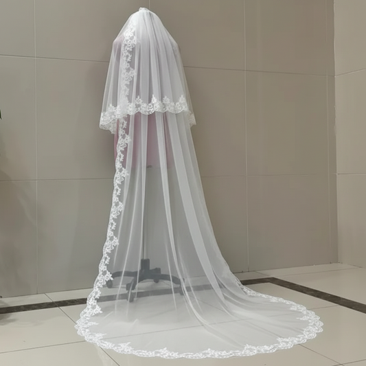 GownLink Bridal 3mtr Long  Veil for Christian and Catholic Wedding  GLV-10