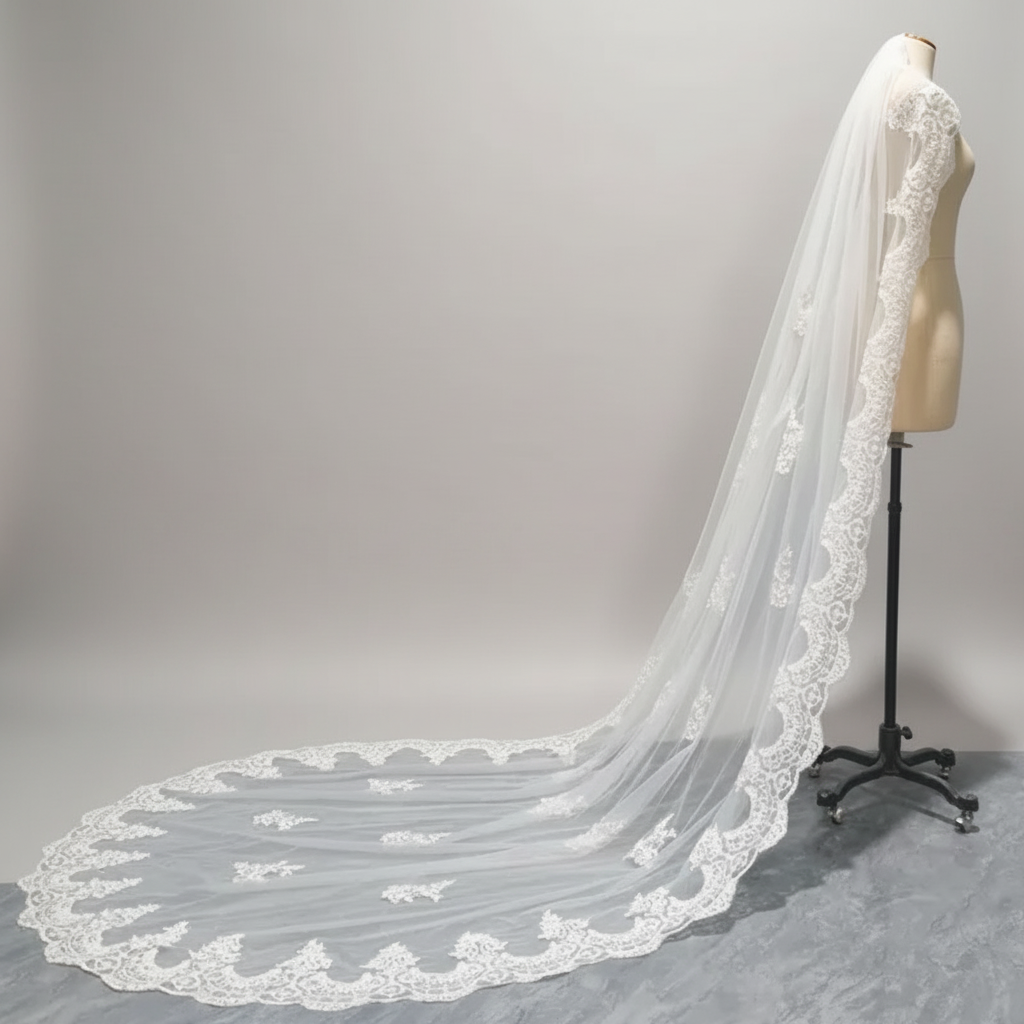 GownLink Bridal 3mtr Long  Veil for Christian and Catholic Wedding  GLV-08