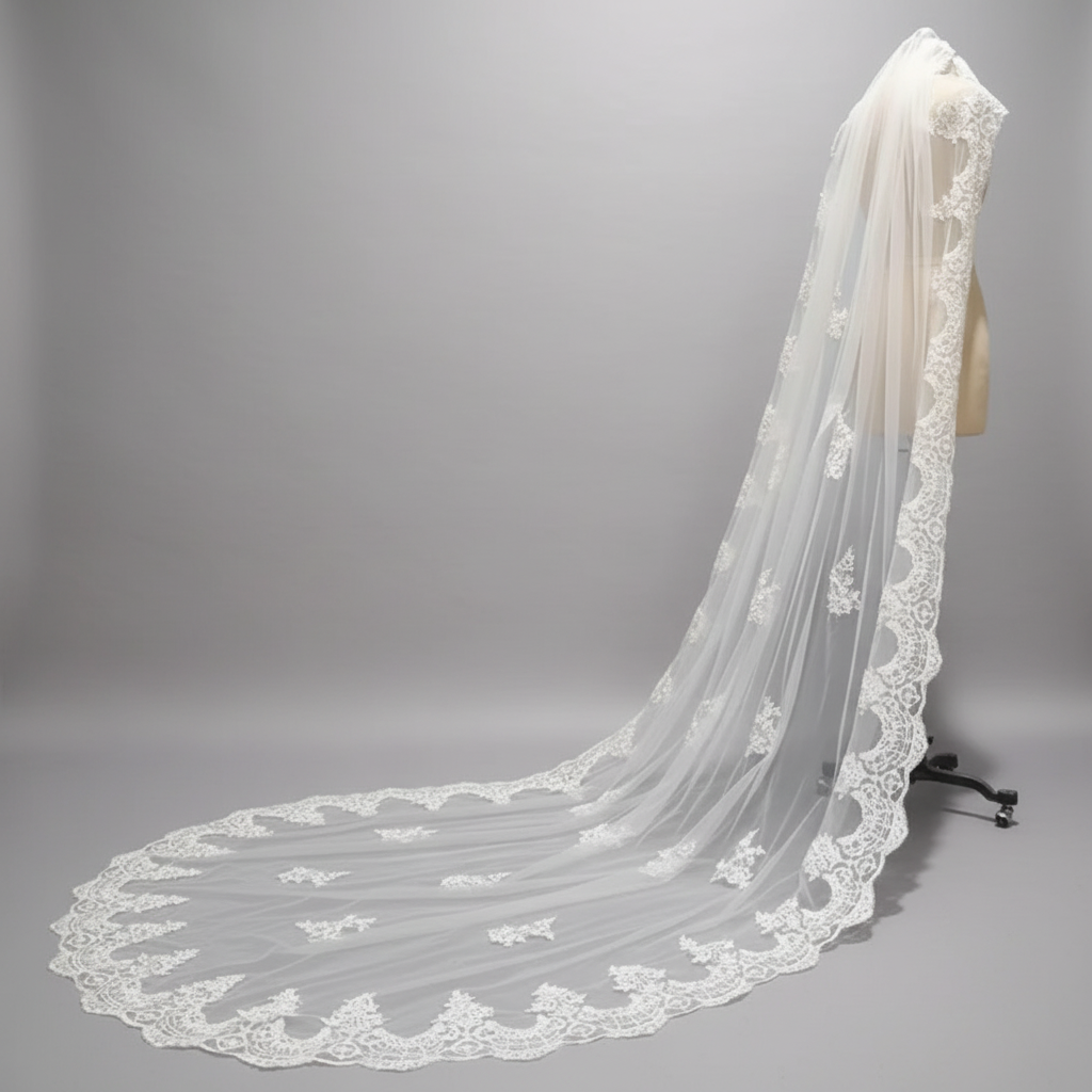 GownLink Bridal 3mtr Long  Veil for Christian and Catholic Wedding  GLV-08