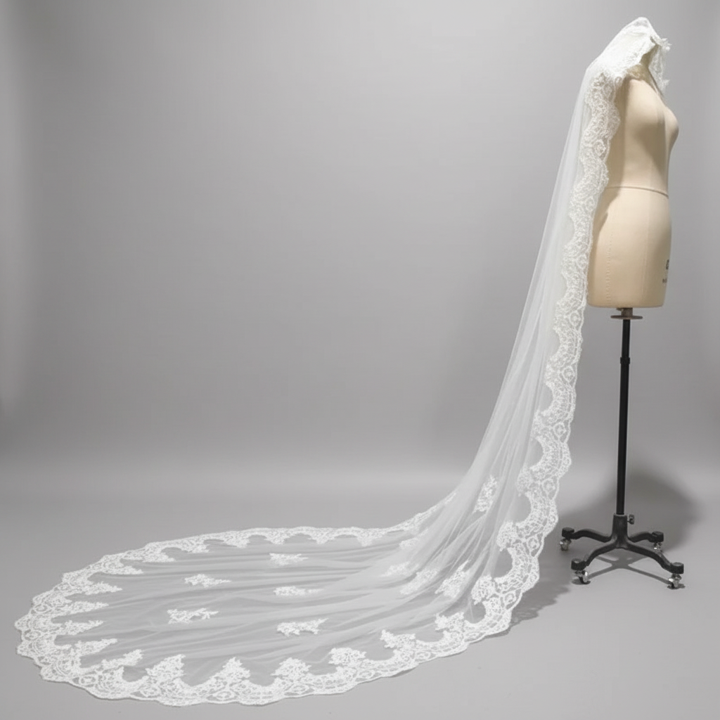 GownLink Bridal 3mtr Long  Veil for Christian and Catholic Wedding  GLV-08