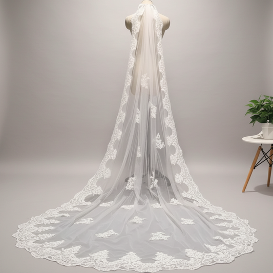 GownLink Bridal 3mtr Long  Veil for Christian and Catholic Wedding  GLV-08