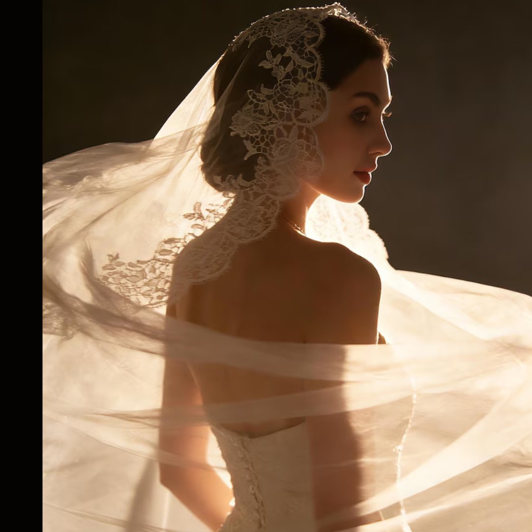 GownLink Cathedral Bridal Long Veil with Front Face Layer & Comb for Christian & Catholic Weddings GLVCP14