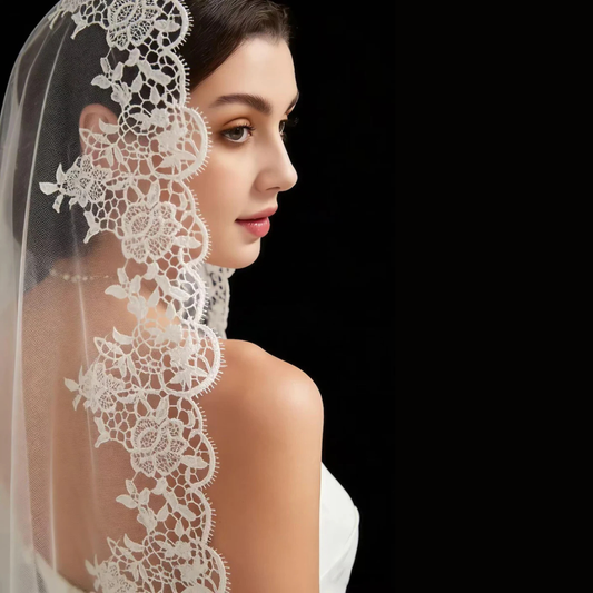 GownLink Cathedral Bridal Long Veil with Front Face Layer & Comb for Christian & Catholic Weddings GLVCP14