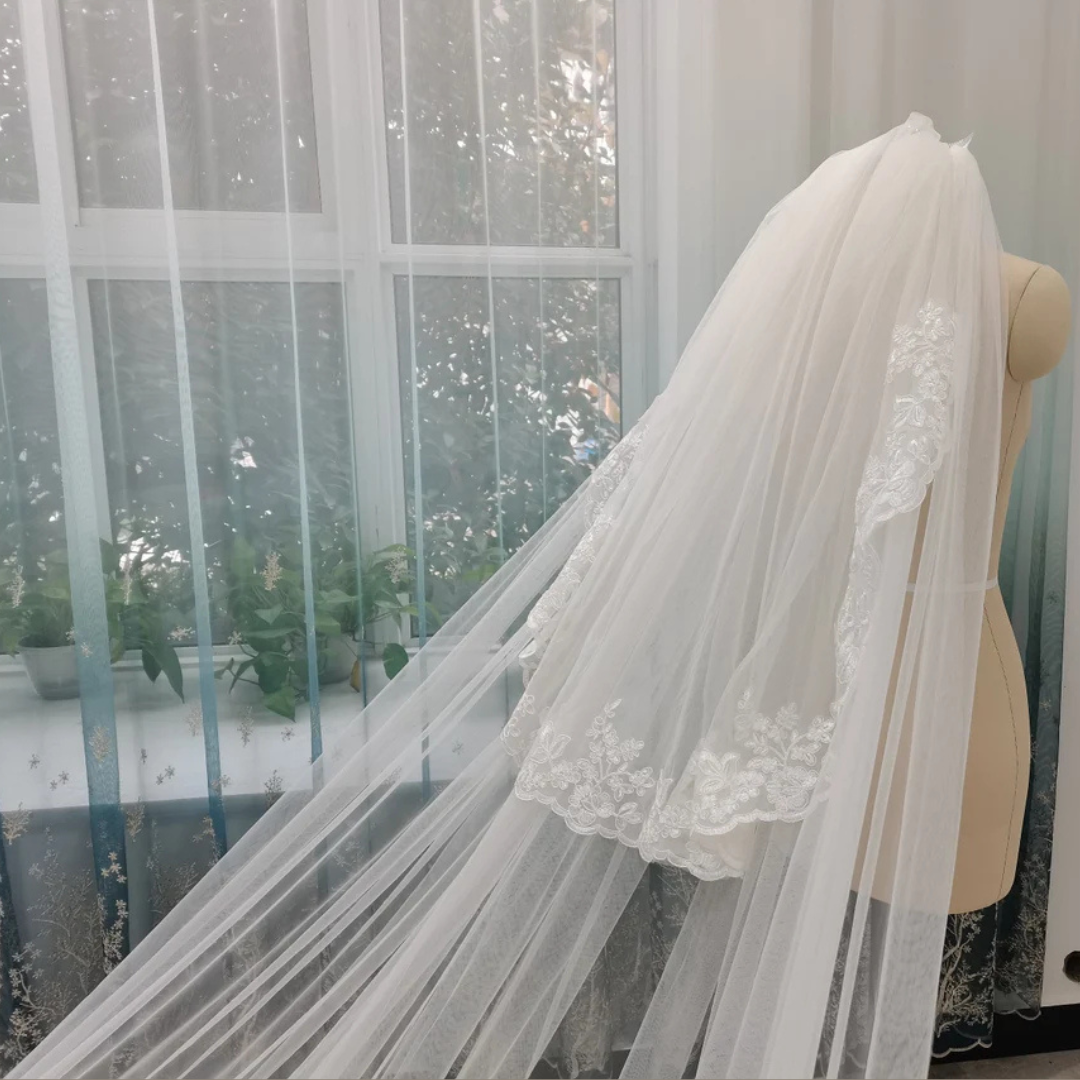 GownLink Long Bridal Veil Cathedral Christian & Catholic Wedding GLVHML08