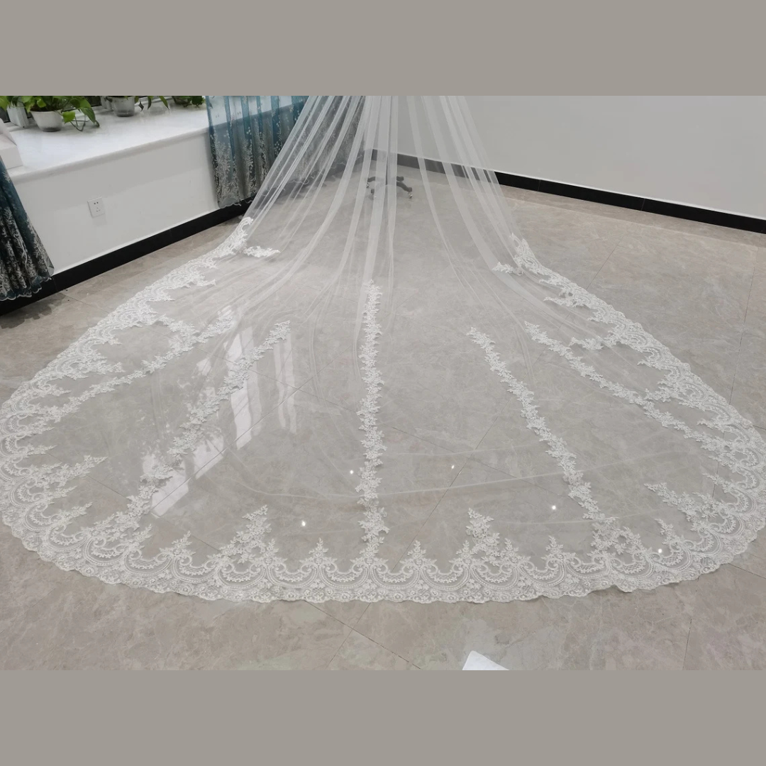 GownLink Long Bridal Veil Cathedral Christian & Catholic Wedding GLVHML08