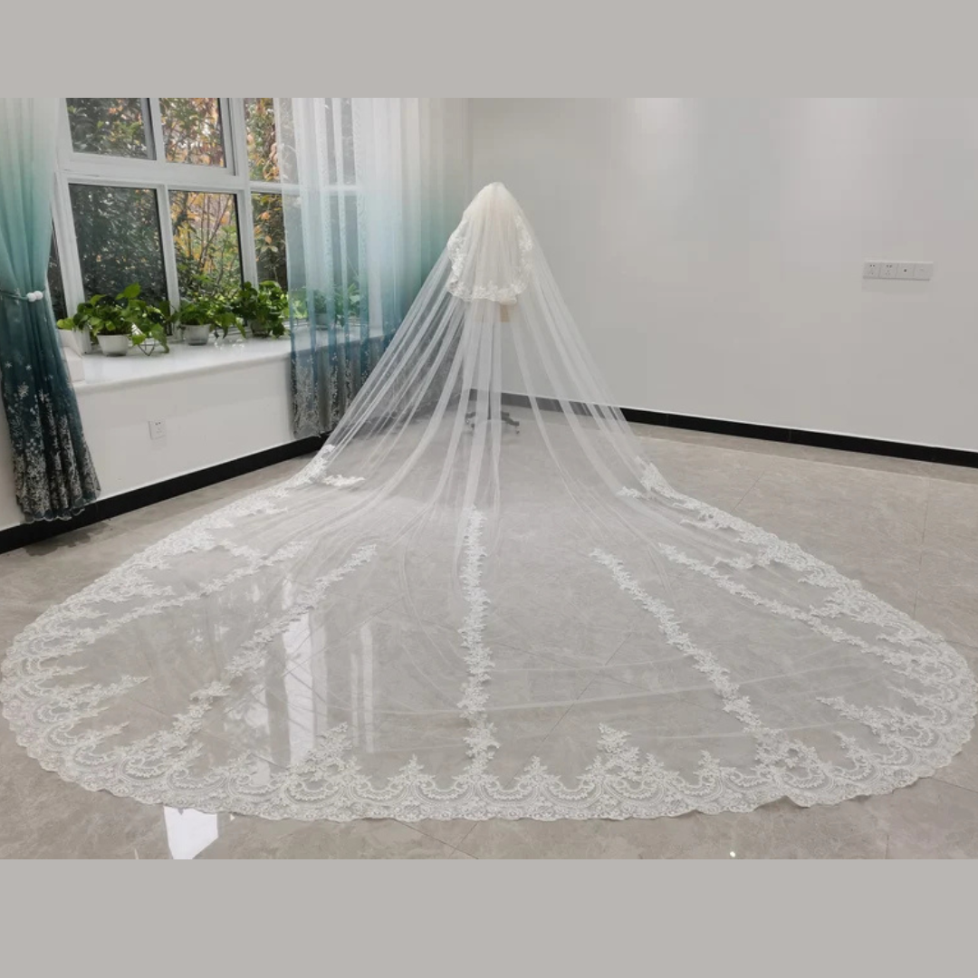 GownLink Long Bridal Veil Cathedral Christian & Catholic Wedding GLVHML08