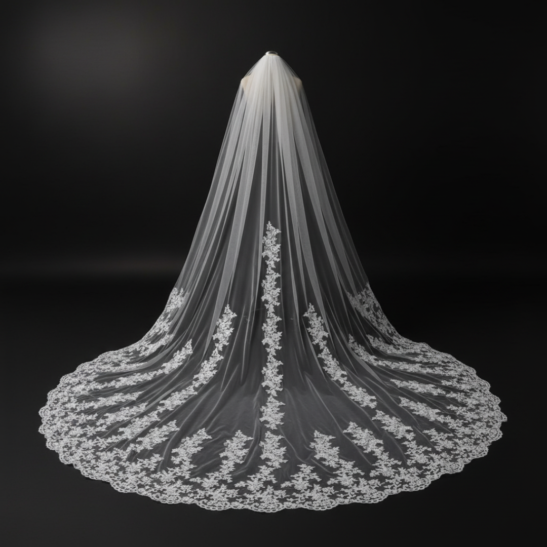 GownLink Long Bridal Veil Cathedral Christian & Catholic Wedding GLVHML50