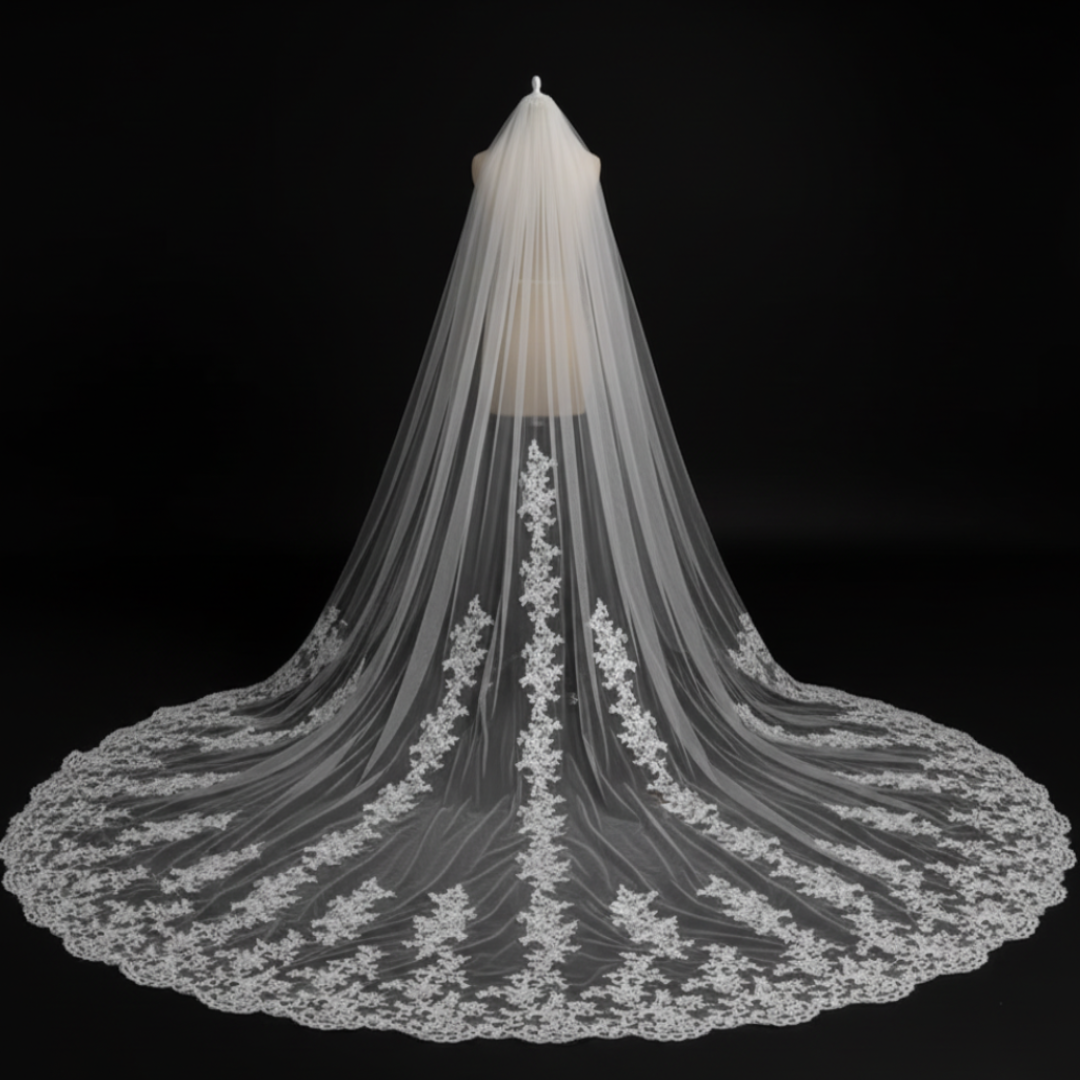 GownLink Long Bridal Veil Cathedral Christian & Catholic Wedding GLVHML50