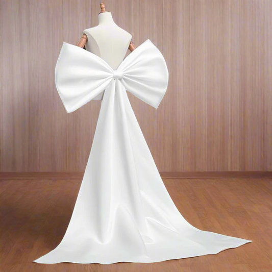 GownLink,s Bencailor Long 67" Big Satin Bow Cape Large Detachable Bow Train for Dress Waist Sash Belt for Bride Formal Wedding Dress