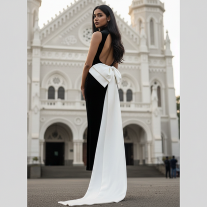Gowlink,s Chuarry Extra Long 67" Satin Big Bow Detachable Train Removable Sweep Train Waist Sash Belt for Bride Formal Wedding Dress