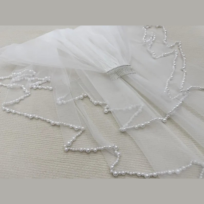 Gownlink Cathedral Bridal & Holy Communion Short Veil Code- GLVPearl-1