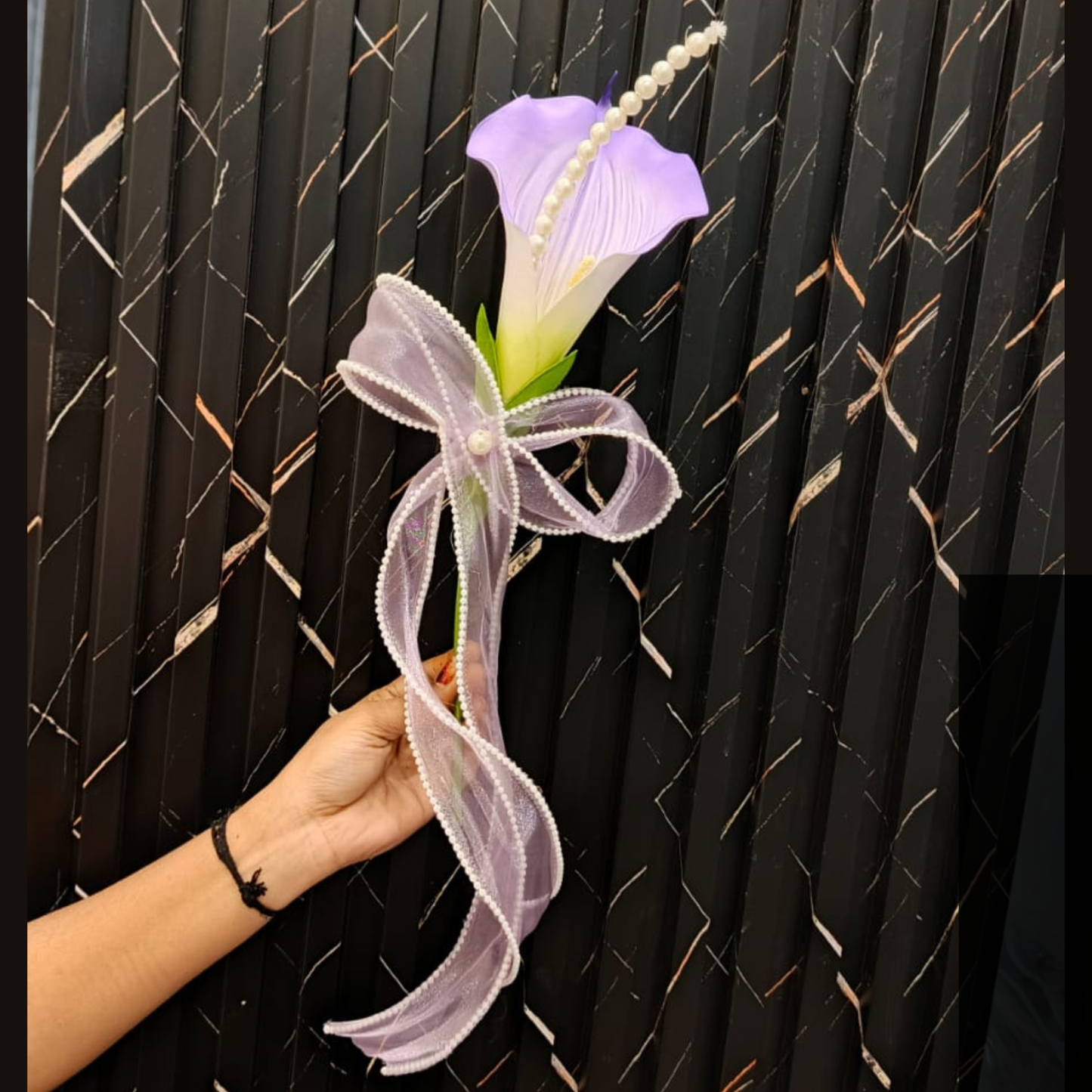 GownLink White and green color Bridesmaid Bouquet Set of Two