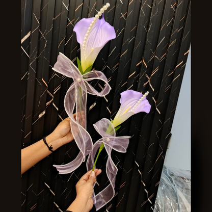 GownLink White and green color Bridesmaid Bouquet Set of Two