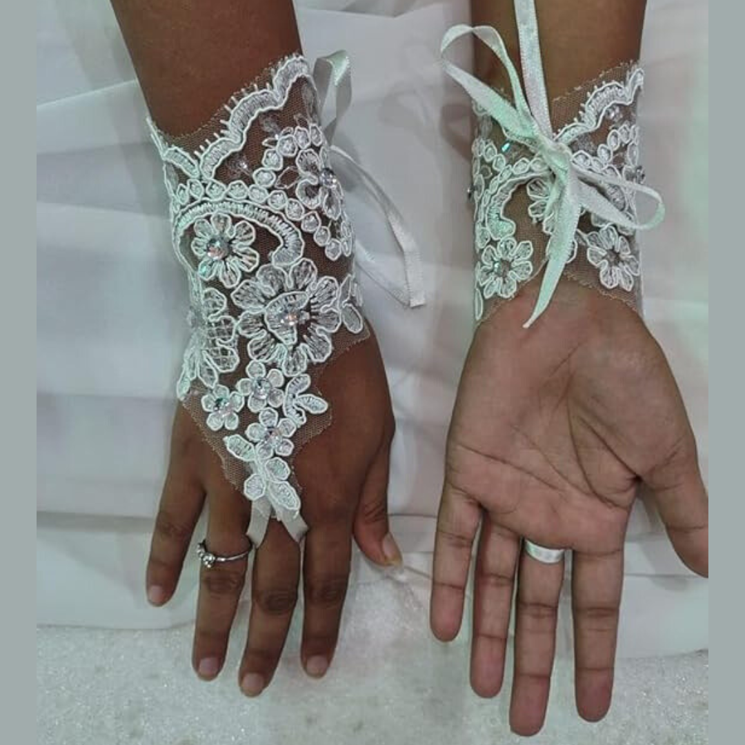 GownLink's Arm Length Long Bridal Gloves for Christian & Catholic Wedding G-VHL02