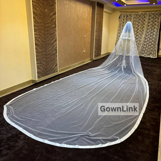 GownLink Bridal Long Veil Comb for Christian & Catholic Weddings GLVL-23