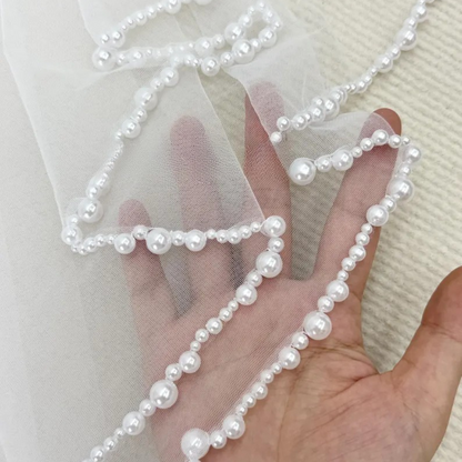 Gownlink Cathedral Bridal & Holy Communion Short Veil Code- GLVPearl-1