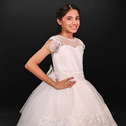 White Catholic first church Communion dress in Guwaati
