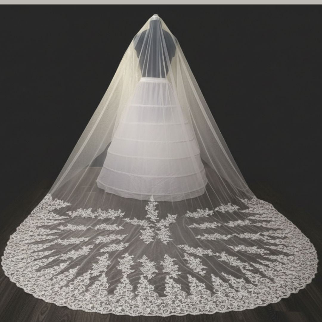 GownLink Long Bridal Veil Cathedral Christian & Catholic Wedding GLVHML52