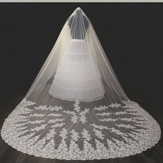 GownLink Long Bridal Veil Cathedral Christian & Catholic Wedding GLVHML52