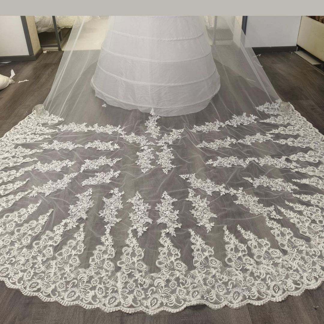 GownLink Long Bridal Veil Cathedral Christian & Catholic Wedding GLVHML52