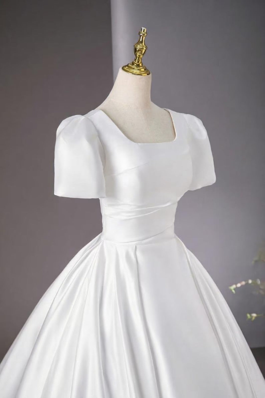 GownLink Satin Bridal Train Gown for Christian & Catholic Weddings