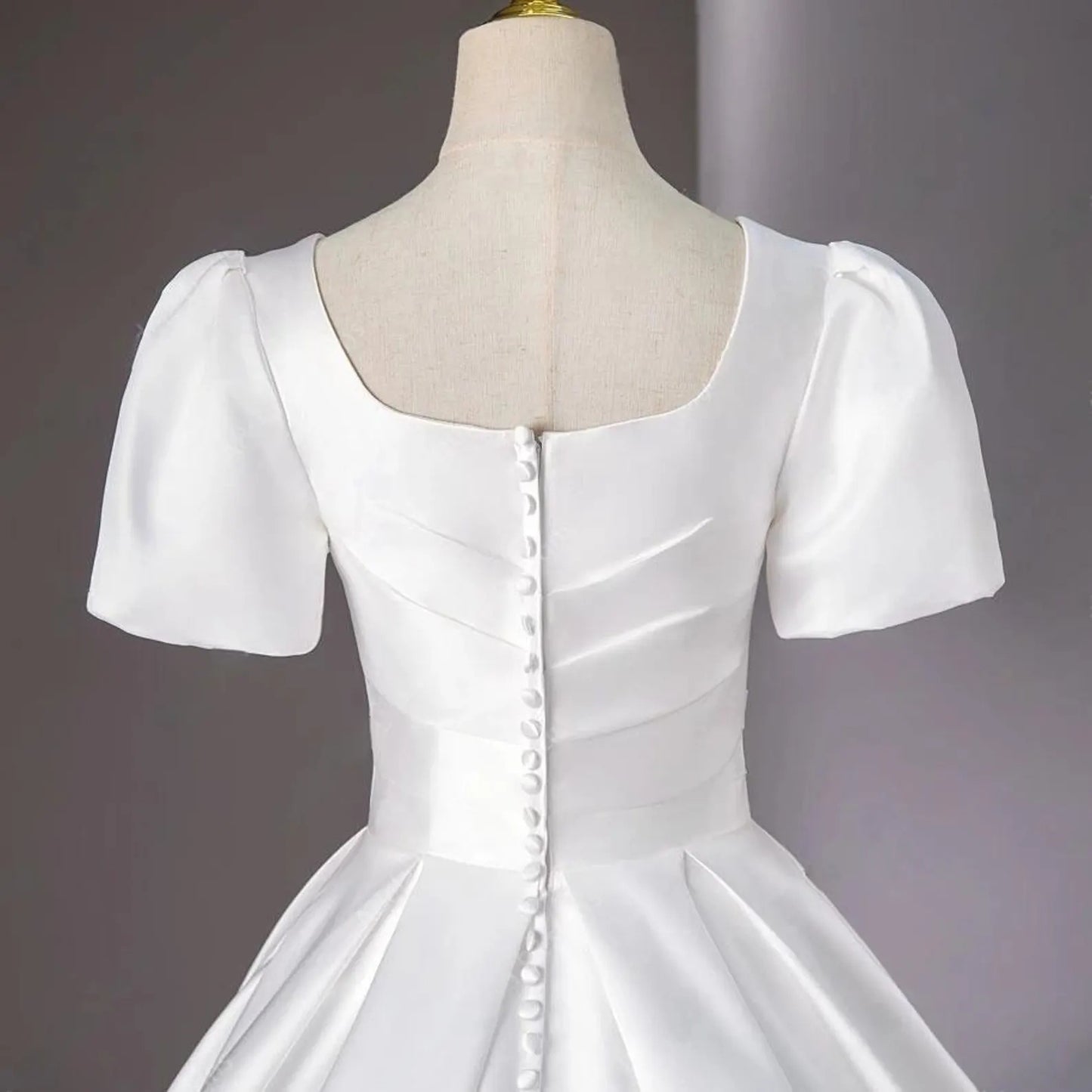 GownLink Satin Bridal Train Gown for Christian & Catholic Weddings
