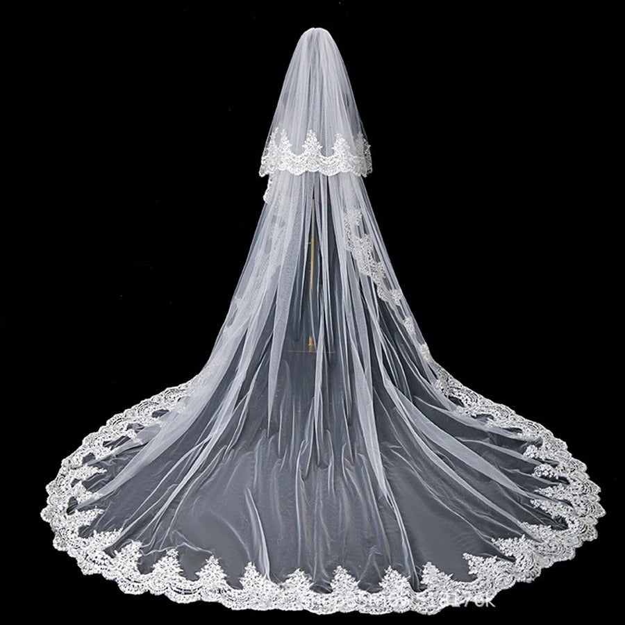 GownLink Cathedral Bridal Long Veil for Christian and Catholic Weddings GLVLW83short