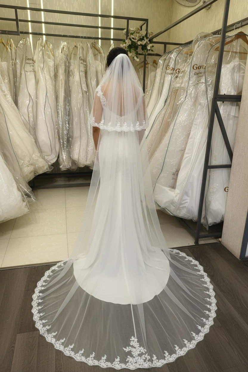 GownLink Bridal 3mtr Long  Veil for Christian and Catholic Wedding  GLV-10