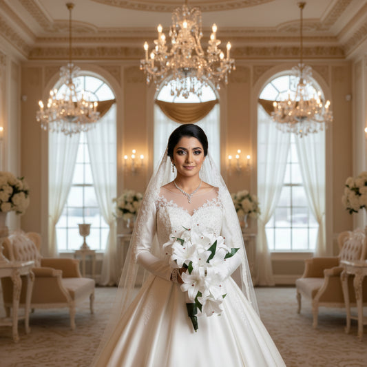 GownLink's Majestic Harmony Elegant Bridal Bouquet with multicolour Flowers B-104