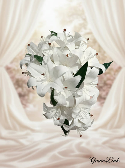 white lily long bouquet for all brides
